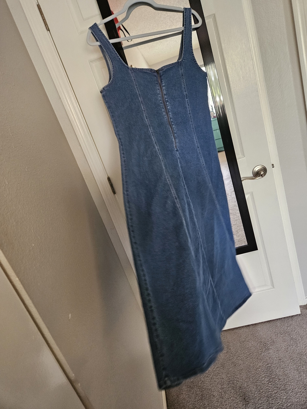 Old Navy Fit and Flare blue denim Dress Maxi - Picture 7 of 14